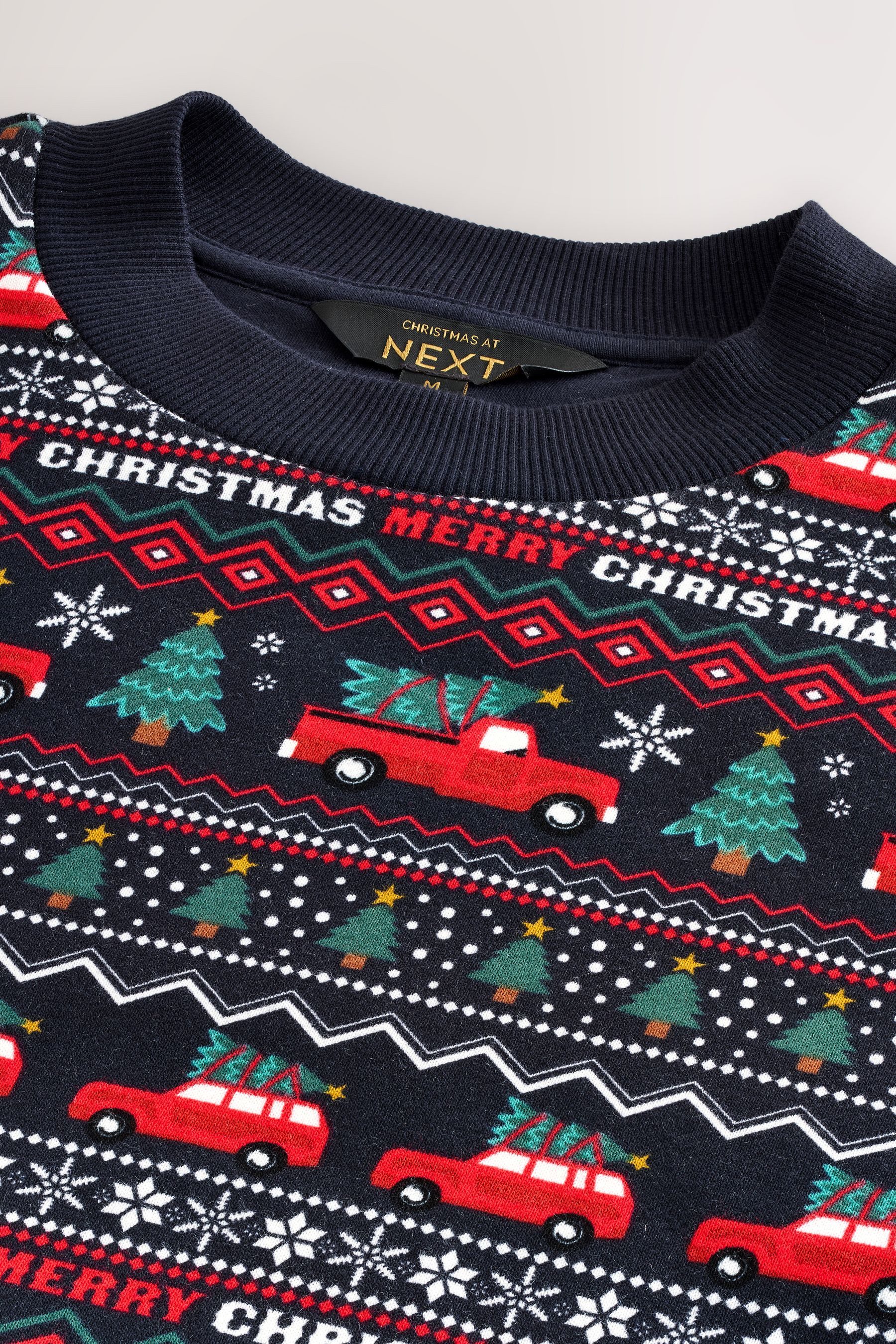 Next Sweater Rundhals-Sweatshirt mit weihnachtlichem Muster (1-tlg)