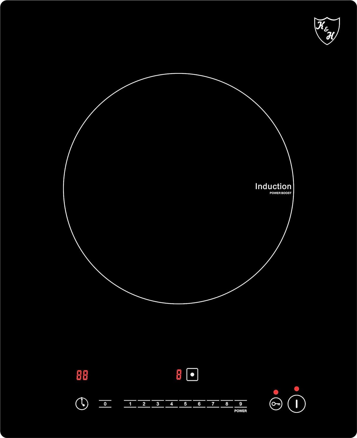 K&H Induktions-Kochfeld K&H Einzel 1 Zone Induktionskochfeld 31cm Autark Eingebaut INS-2401X
