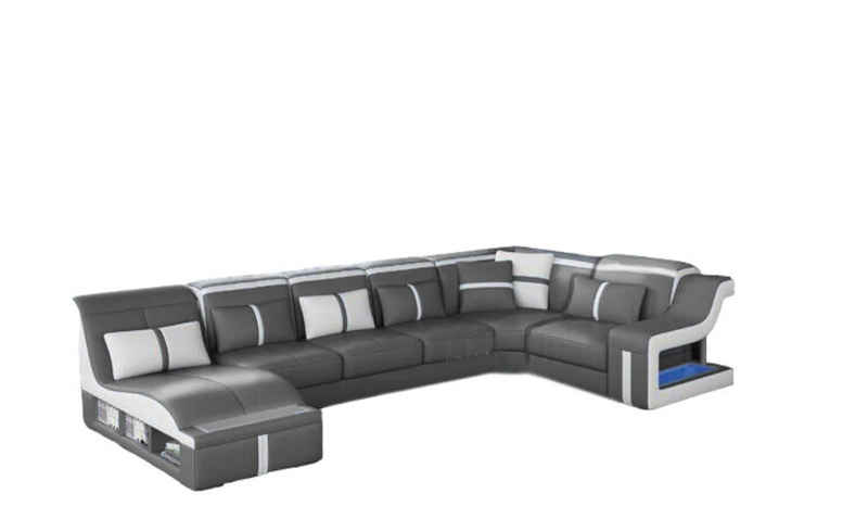 JVmoebel Ecksofa, Wohnlandschaft U Form Ecksofa Design Eck Couch Sofort