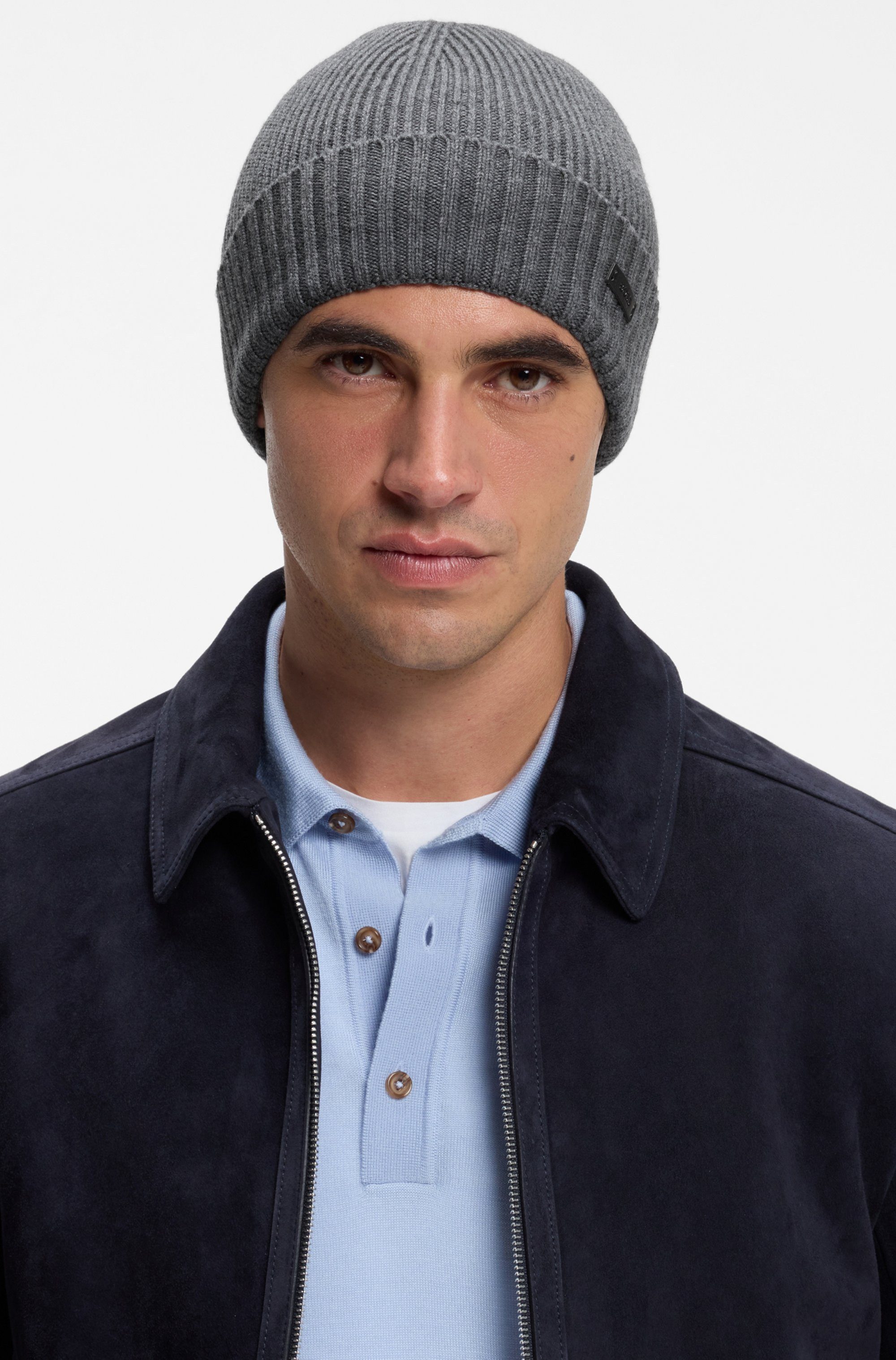 BOSS Beanie Fati aus Rippenstrick, unisex