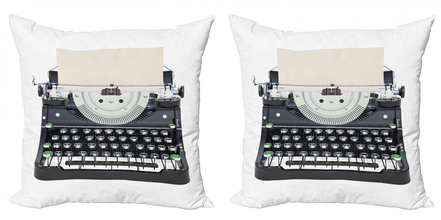 Digitaldruck, Kissenbezüge Stück), mechanische Tastatur Abakuhaus Schreibmaschine Doppelseitiger (2 Accent Alte Modern