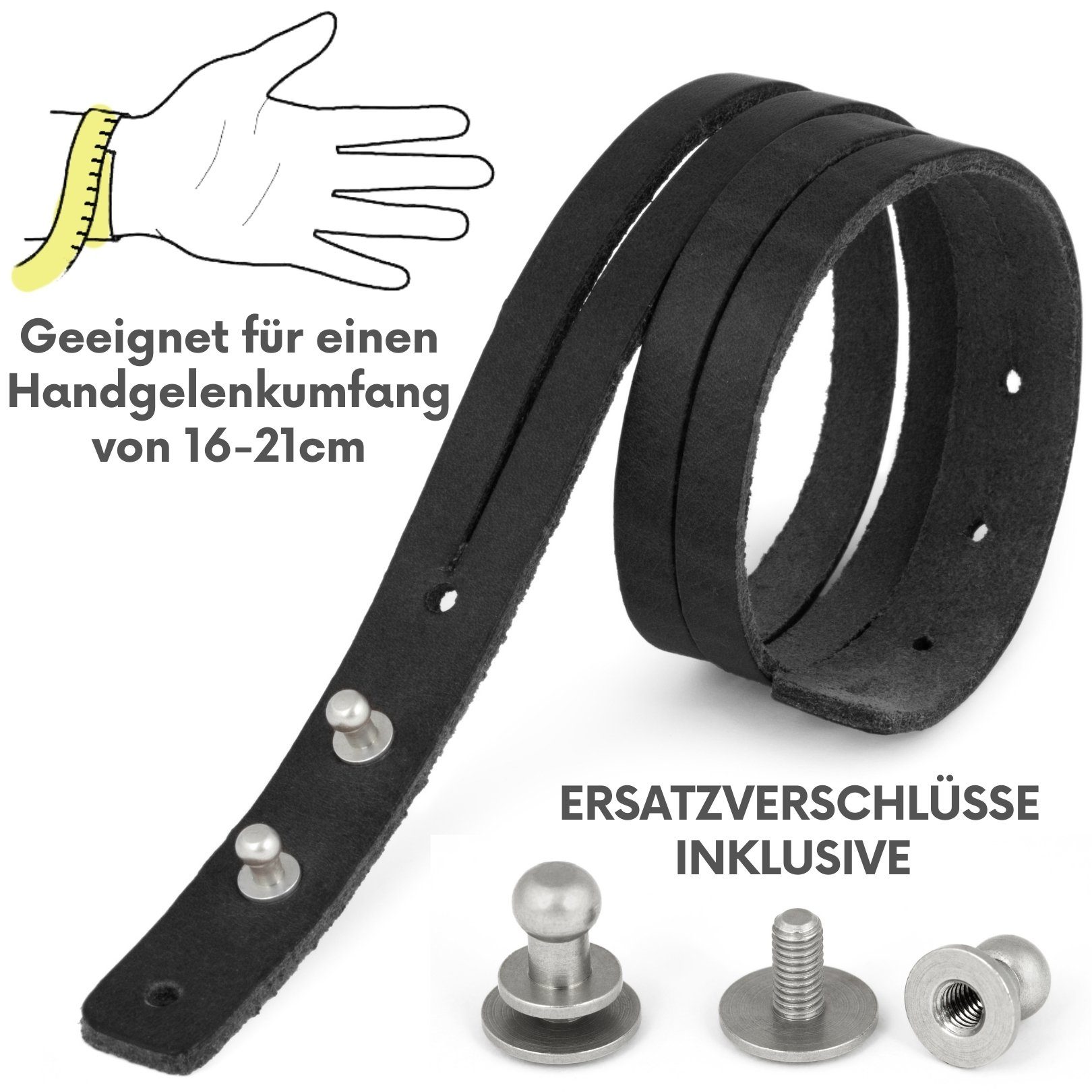 Simaru Lederarmband Anpassbar, Armband aus Premium Leder Made in Germany, J günstig online kaufen