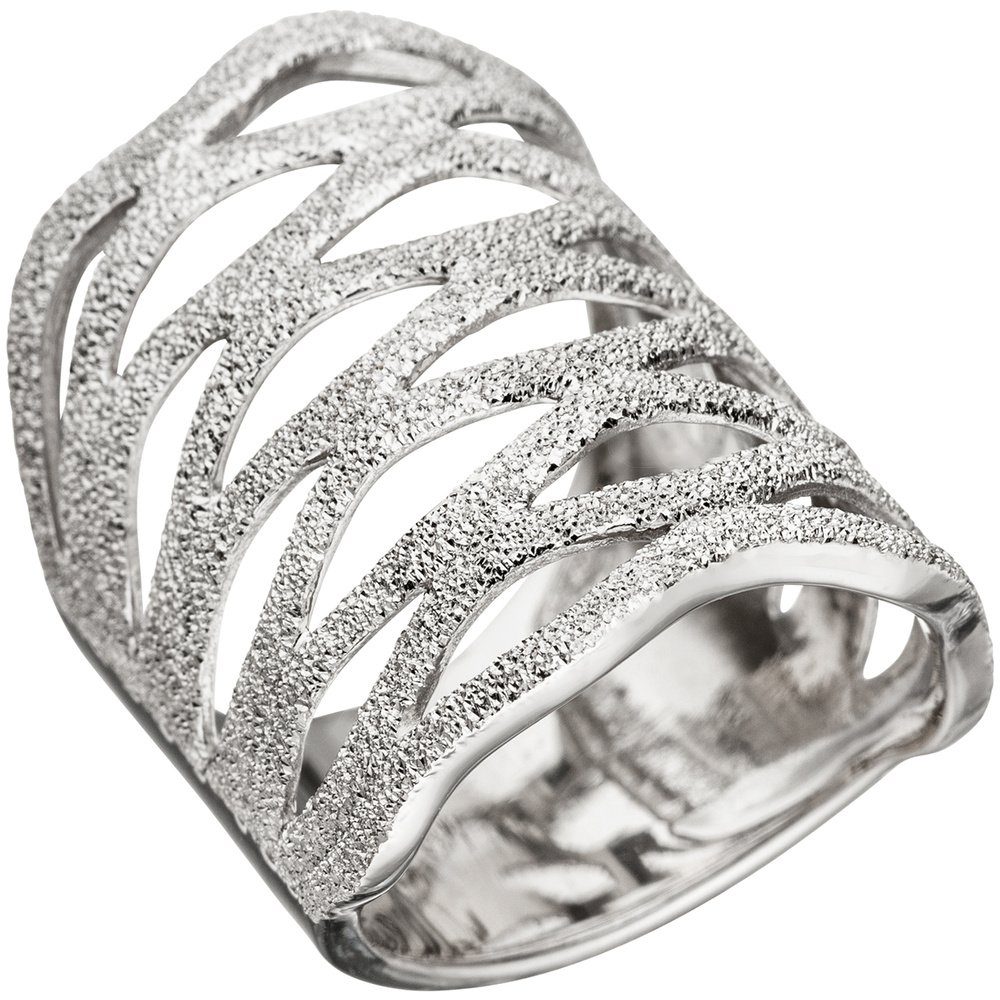 Silberring Ring aus 925 Silber mit Struktur, Breite 26 mm