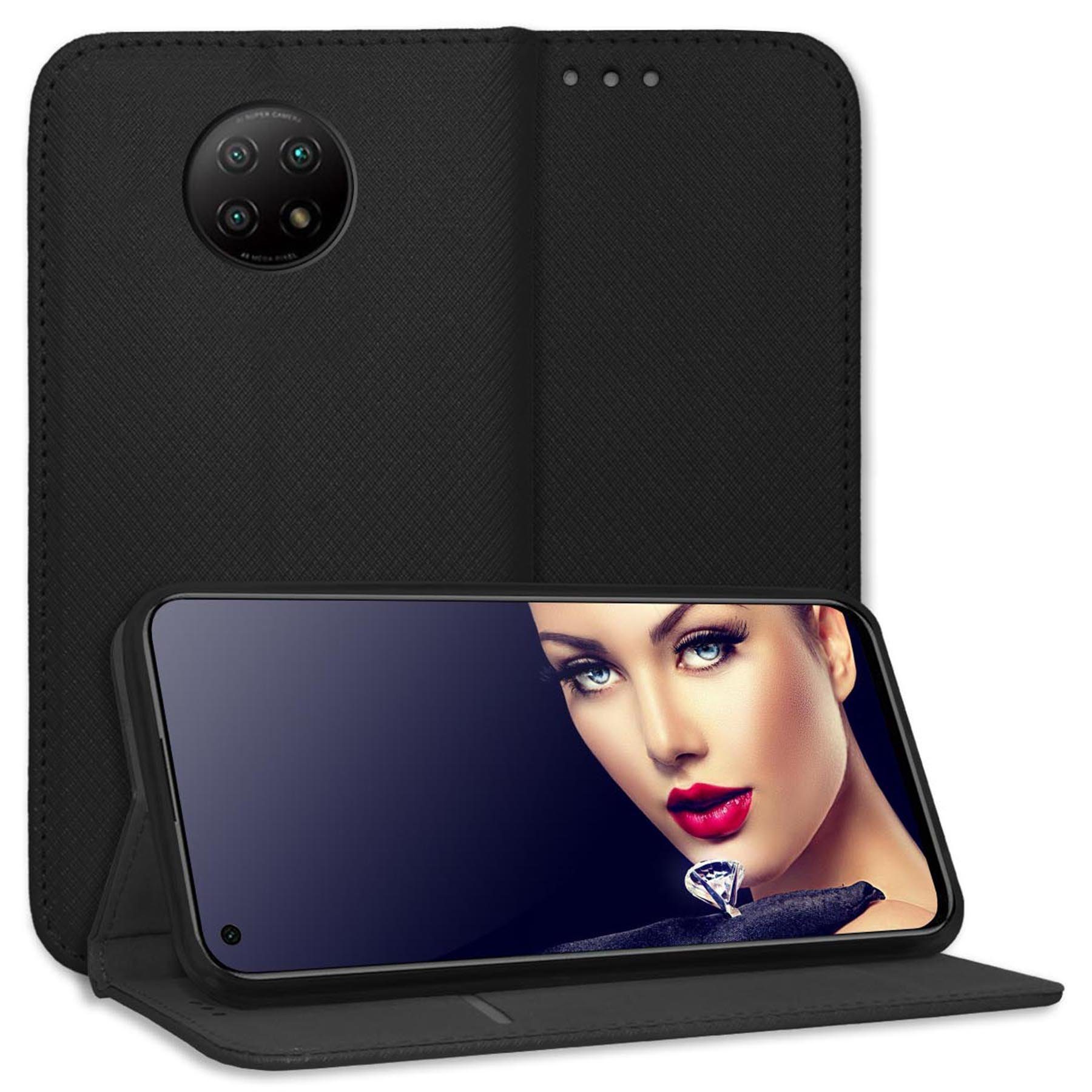 mtb more energy Smartphone-Hülle Smart Magnet für Xiaomi Redmi Note 9 5G, Note 9T, Schwarz, Bookstyle Klapphülle Cover Wallet Case aus Kunstleder