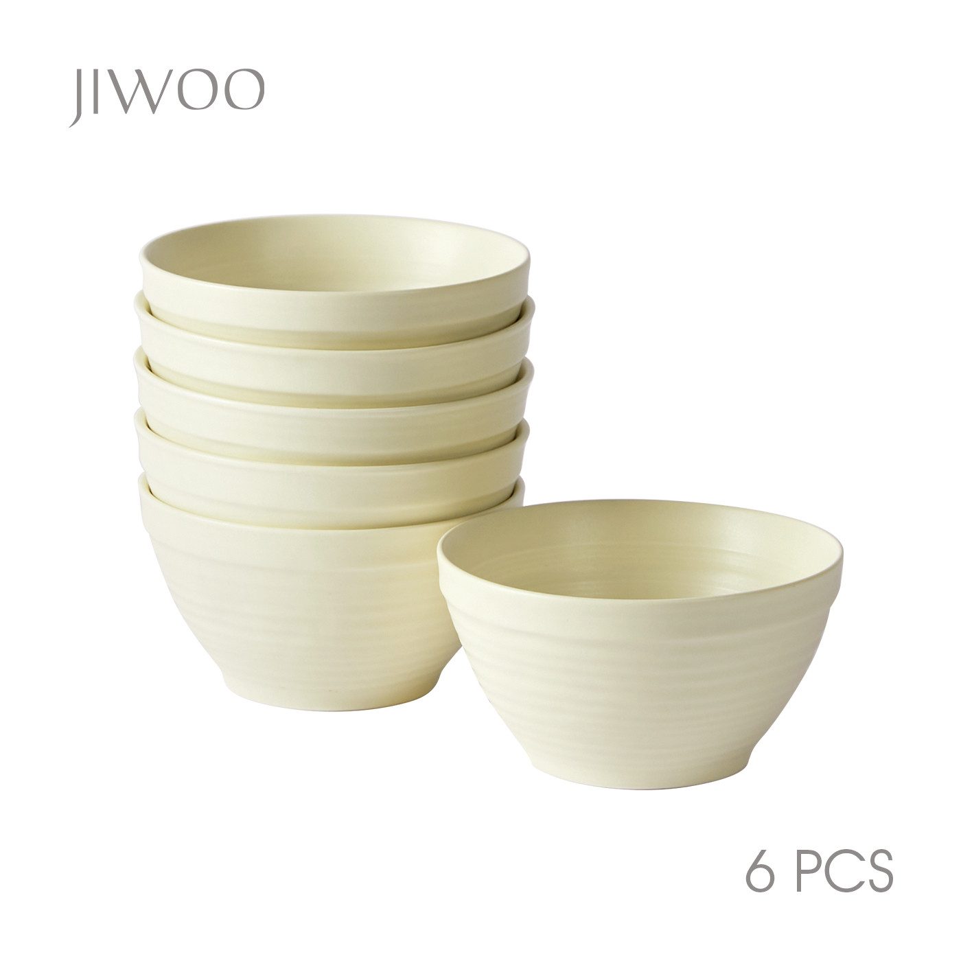 JIWOO Müslischale 6er Ø11,8cm, Frühstückschalen Eisschale Dessertschalen Obstschale, Keramik, (Schaleset, 6-tlg), Hochwertiges Schalen gelb Mikrowellenofen Spülmaschine Ø 11.8cm