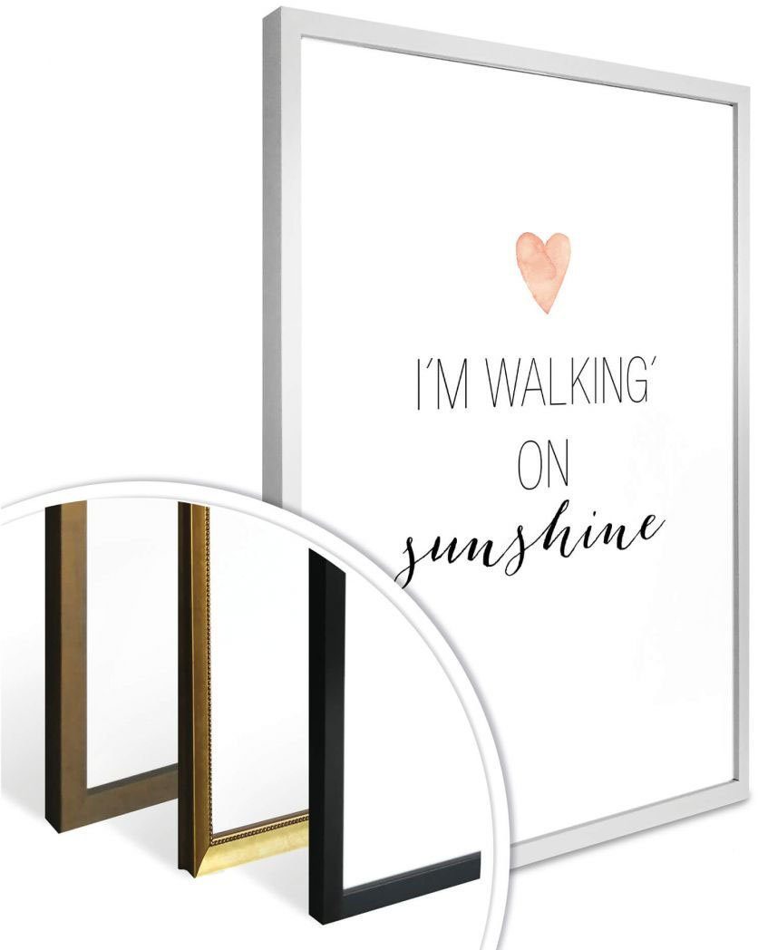 walking St), Poster, Wandposter sunshine, Wandbild, Bild, Poster (1 Wall-Art Schriftzug on