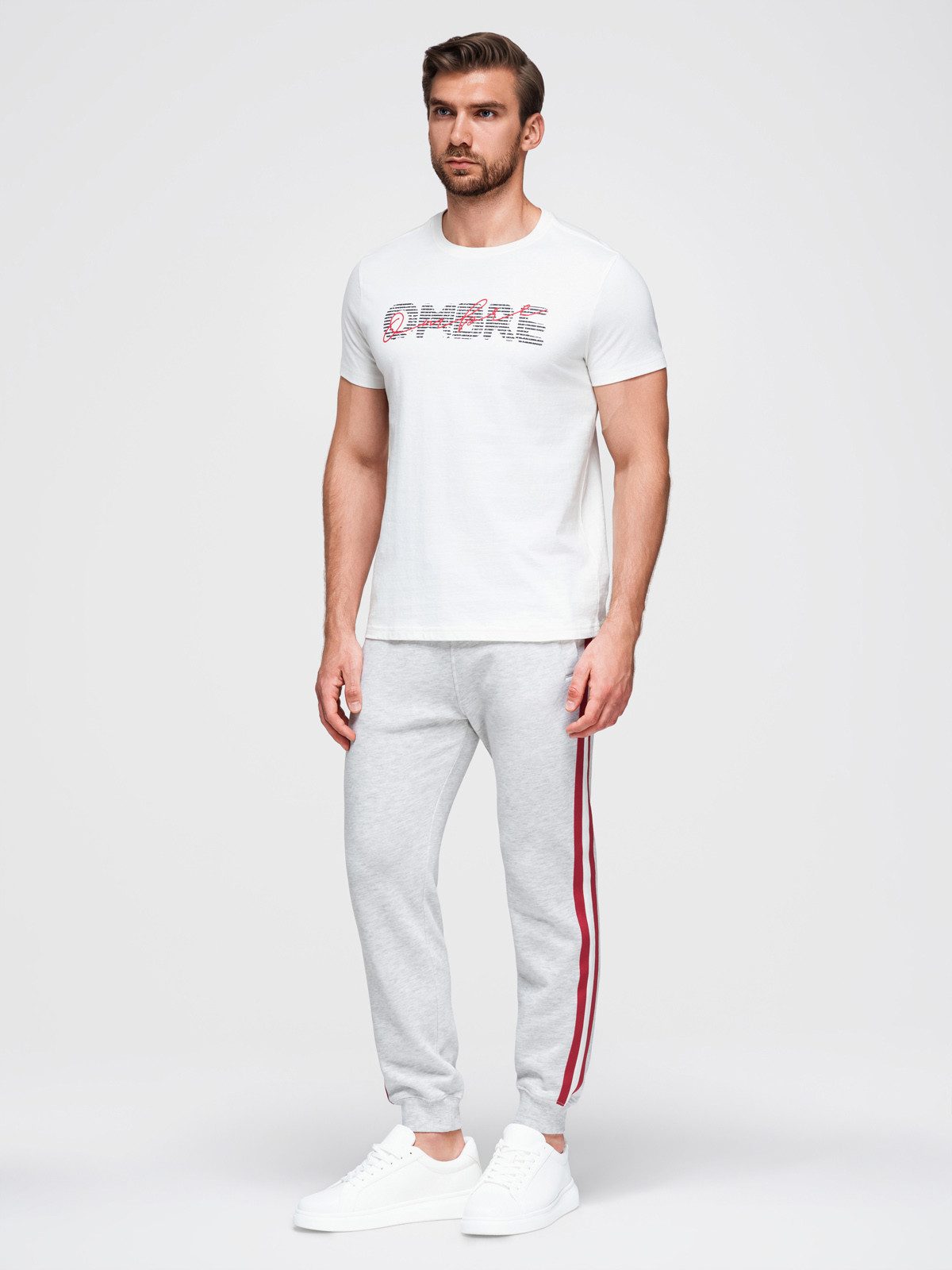 OMBRE Sweathose Sweatpants mit Paspeln und gerippten Beinen – Bild 2 von 5