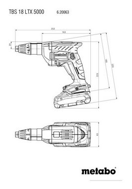 metabo Akku-Trockenbauschrauber TBS 18 LTX BL 5000, 5000 U/min, 2 x 4 Ah LiHD in MetaBox