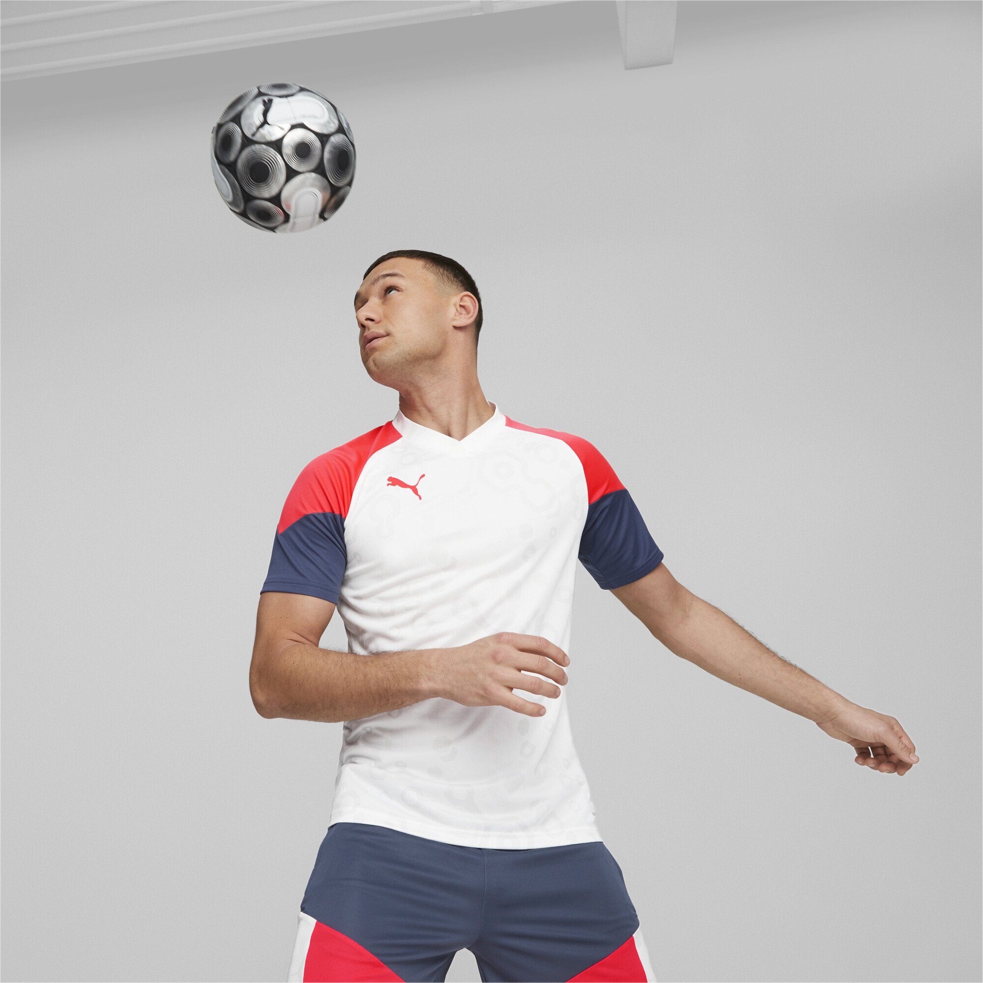 PUMA Trainingsshirt individualCUP Fußballtrikot Herren, Allover-Print vorne  und am Rückeneinsatz | Funktionsshirts