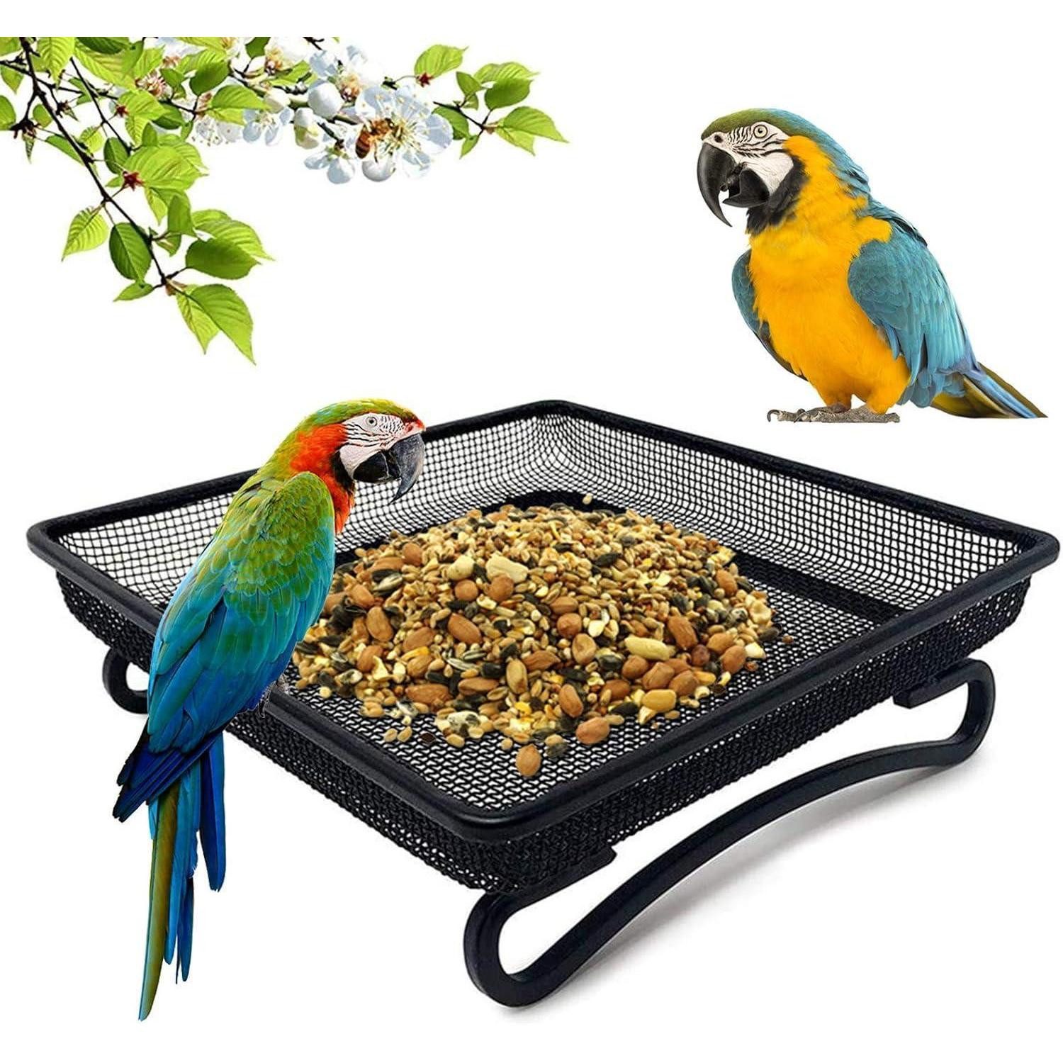 LuxusKollektion Futterhaus Feinmaschige Bodenfutterstation Metallgeflecht Wildvögel Futterschale