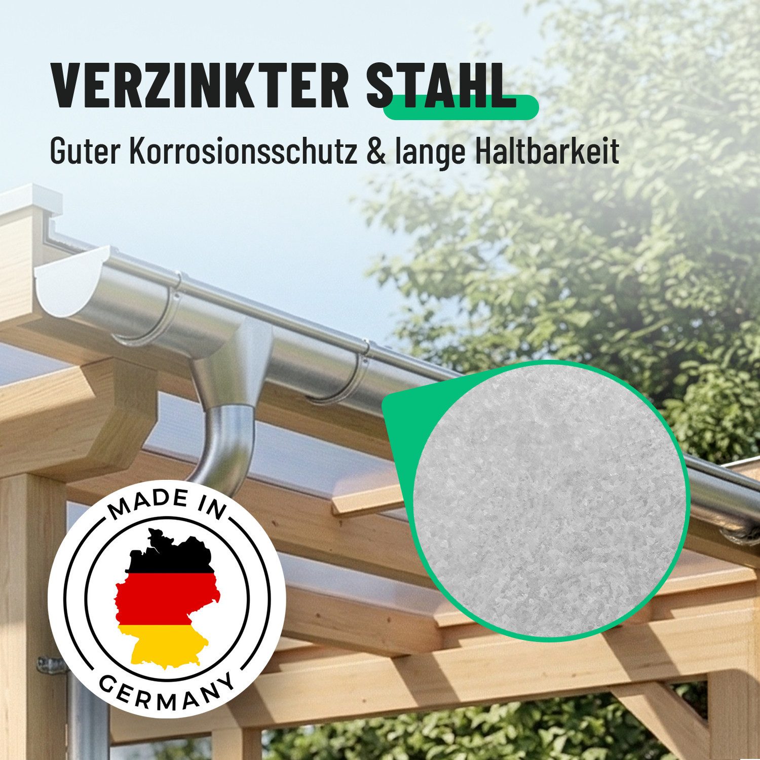 greate. Dachrinne 4x Stirnbretthalter für Dachrinne 280 verzinkt - Dachrinnen Halterung,hat einen hohen Korrosionsschutz und bietet eine lange Lebensdauer, 4-St.