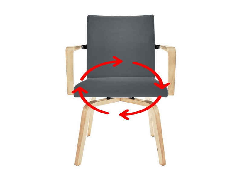 Mauser Sitzkultur Armlehnstuhl, Pflegestuhl Senioren-stuhl mit Armlehnen Drehstuhl desinfizierbar Grau