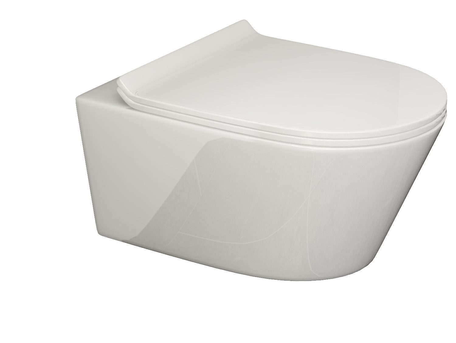 Tiefspül-WC spülrandlose Toilette mit WC-Sitz weiß Hänge-WC Tiefspüler