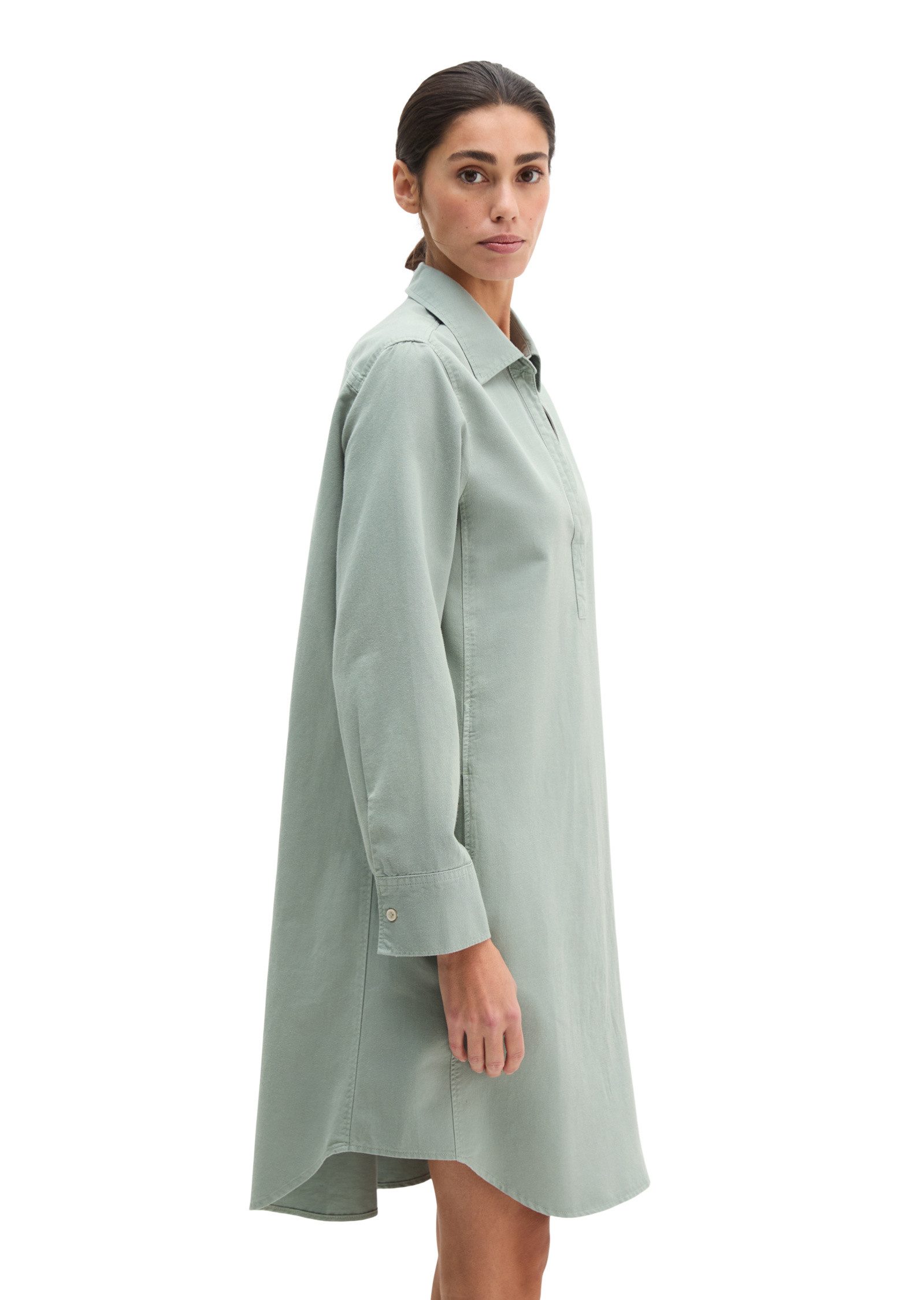 Marc O'Polo Hemdblusenkleid aus Organic-Cotton-Lyocell-Leinen-Mix