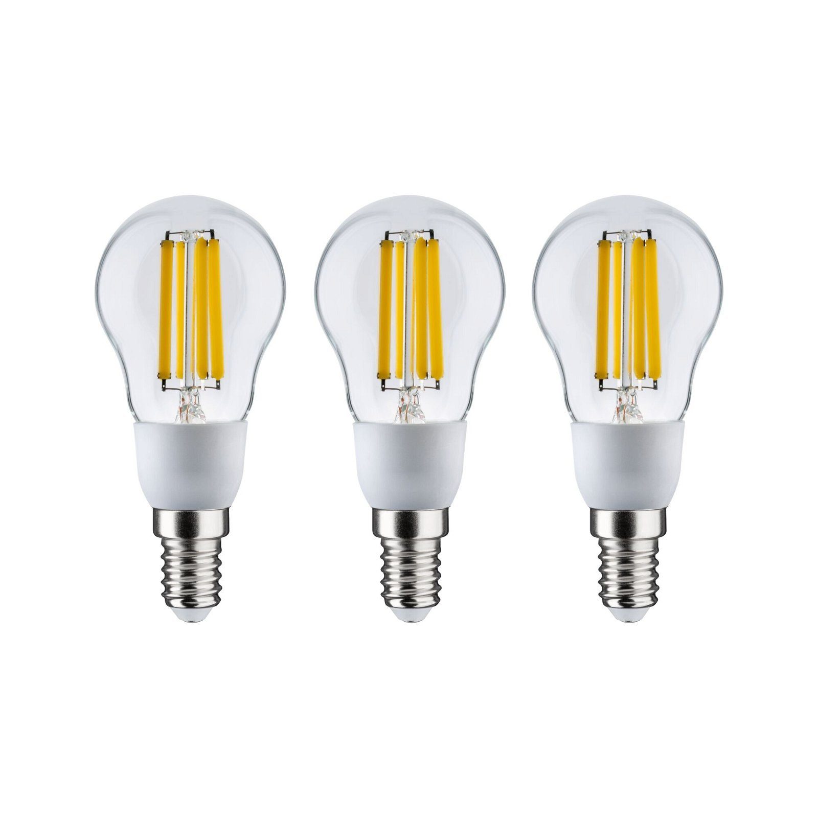 Paulmann LED-Leuchtmittel Eco-Line 3er Pack Tropfen 525lm 2,5W 3000K klar 230V, Warmweiß