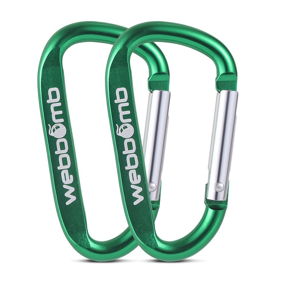 Karabiner 2x Alu Karabinerhaken 6,7cm D Form Federschnapphaken Schlüsselanhänger