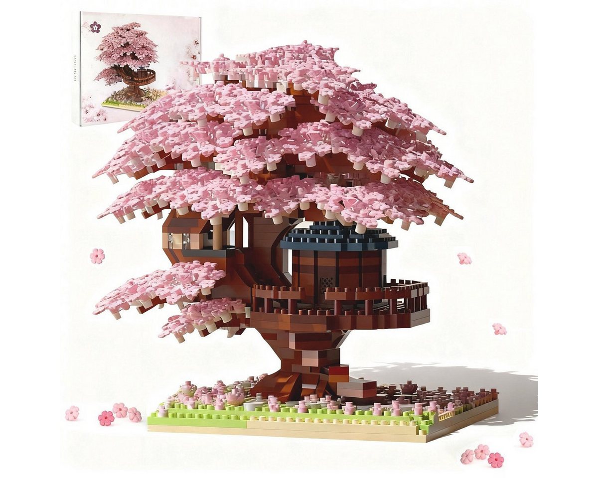 Kraftverdia Rosa Baumhaus Mikro-Bausteine Set (2151 Teile) – Botanik Serie Spielbausteine