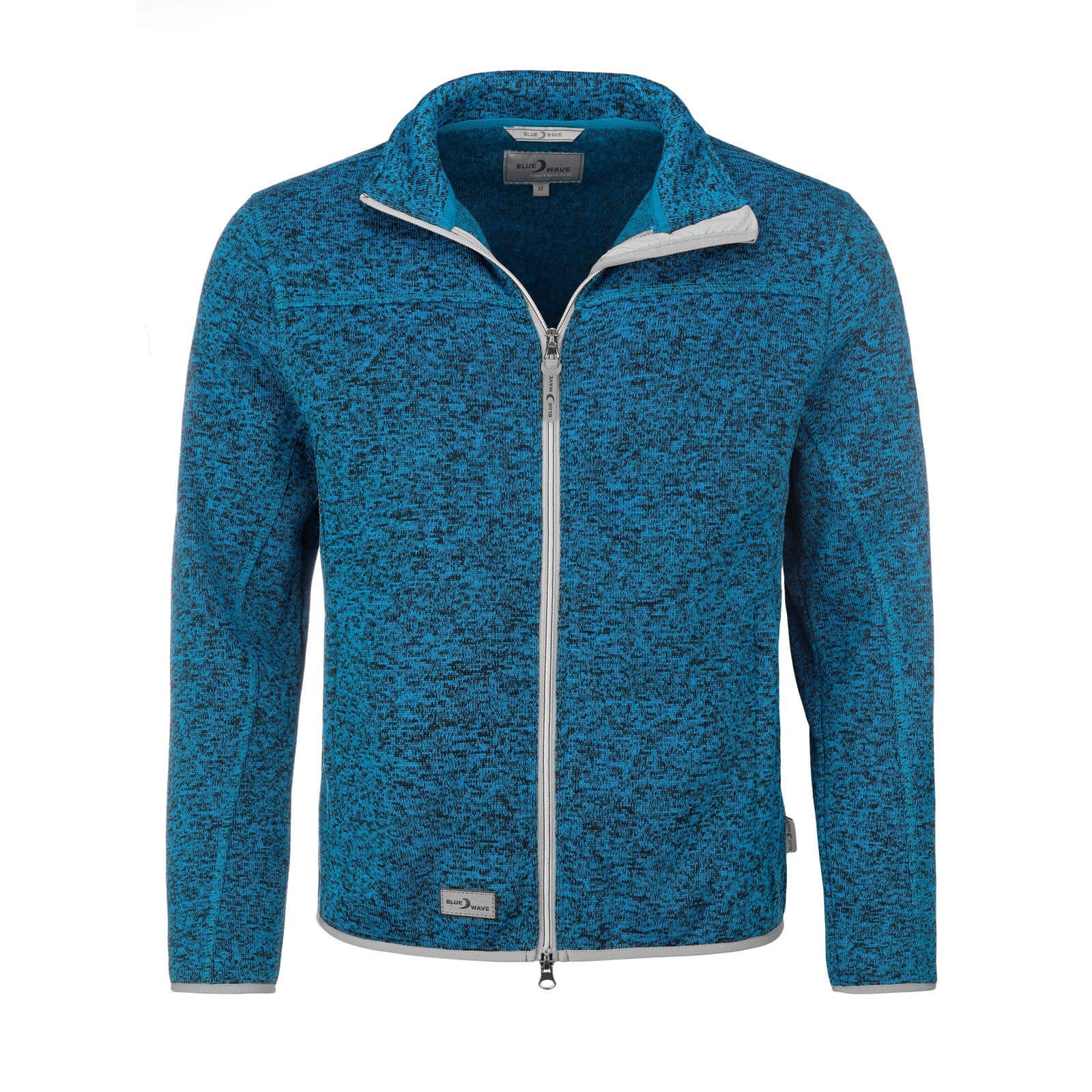 Blue Wave Strickfleecejacke Herren Fleecejacke royalblau Strickjacke - Helge Strickoptik in Reißverschluss