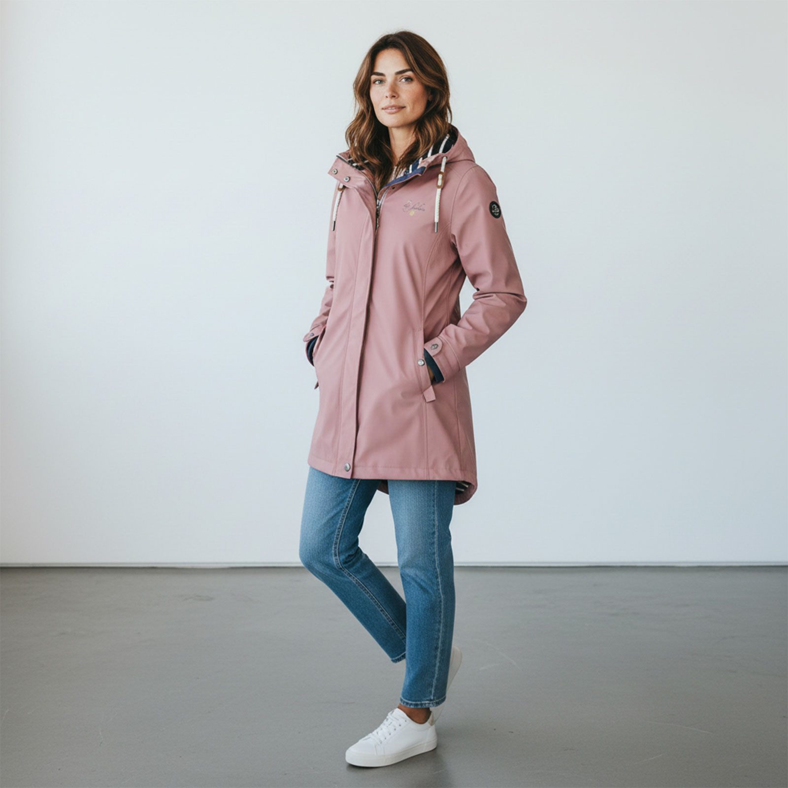 Dry Fashion Regenjacke Kiel Damen Regenmantel Kiel mit verstellbarer Kapuze - wind- & wasserdicht