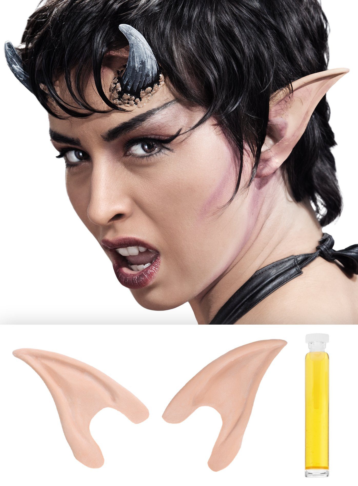 Maskworld Kostüm Dämon Latexohren, Handgefertigte Special Effects Latexohren für Dämonen oder Elfen