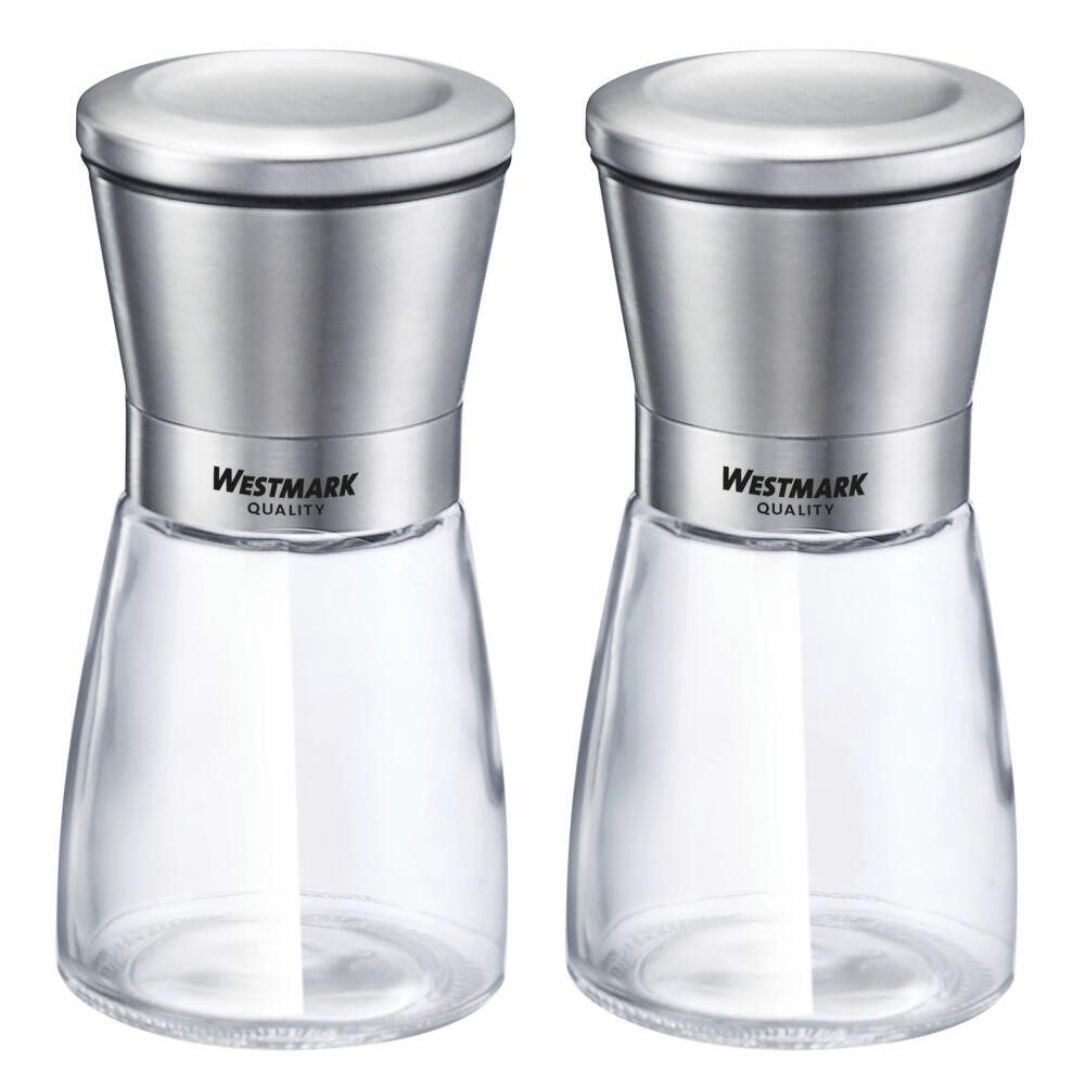 WESTMARK Salz-/Pfeffermühle, Set Gewürzmühlen »Edelstahl«, 2tlg, mit Keramikmahlwerk