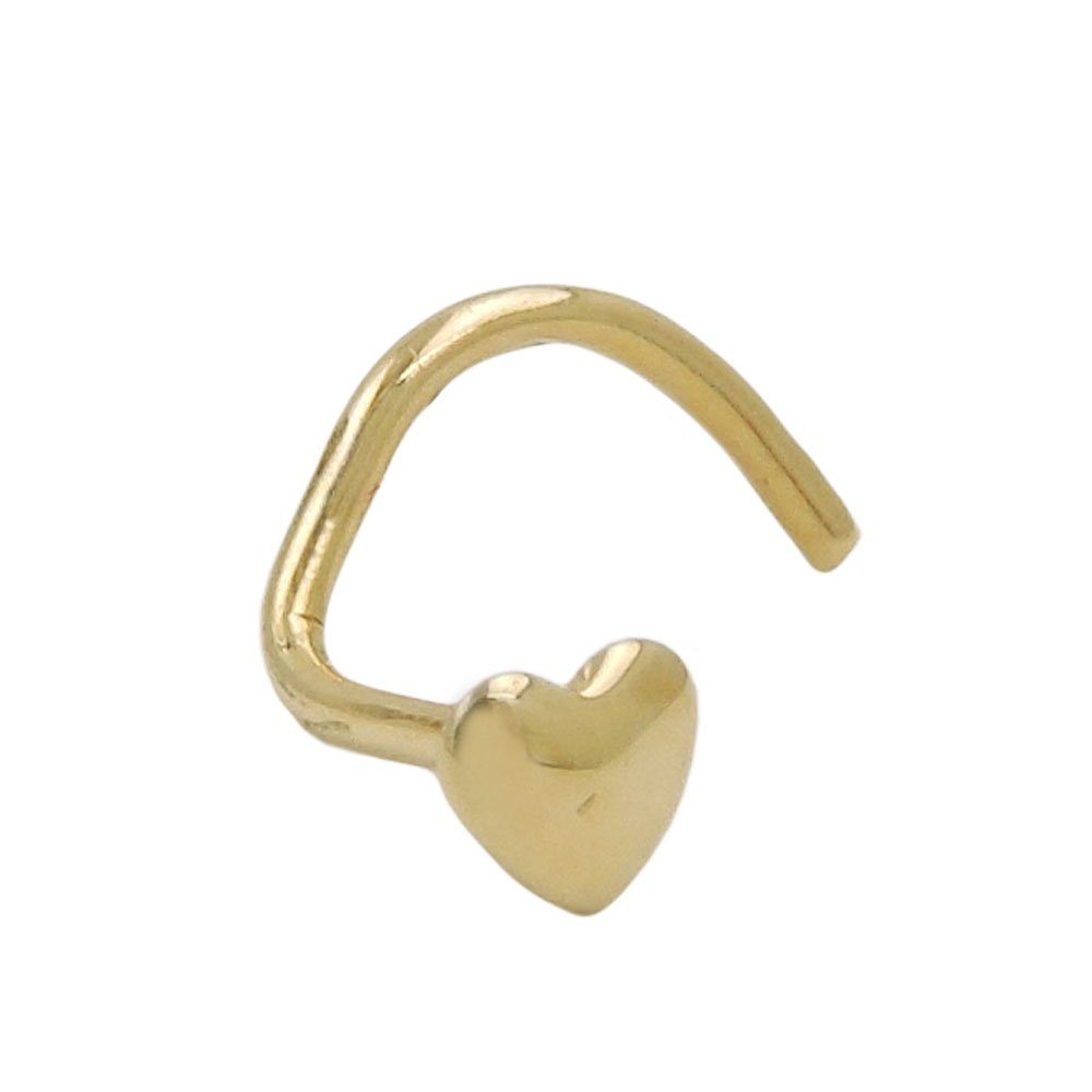 Gallay Nasenpiercing mit GOLD 18Kt Spirale kleinem (1-tlg) Herz 2,4mm