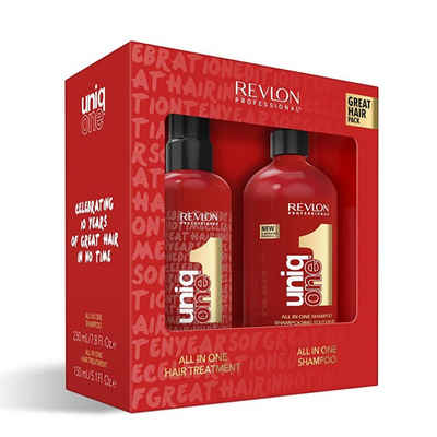 REVLON PROFESSIONAL Haarpflege-Set »Revlon Uniq One DUO Pack Hair Treatment 150ml + All in One Shampoo 230ml«