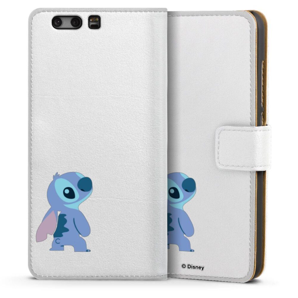 DeinDesign Handyhülle Lilo & Stitch Fanartikel Disney Stitch Smiling, Huawei P10 Hülle Handy Flip Case Wallet Cover Handytasche Leder