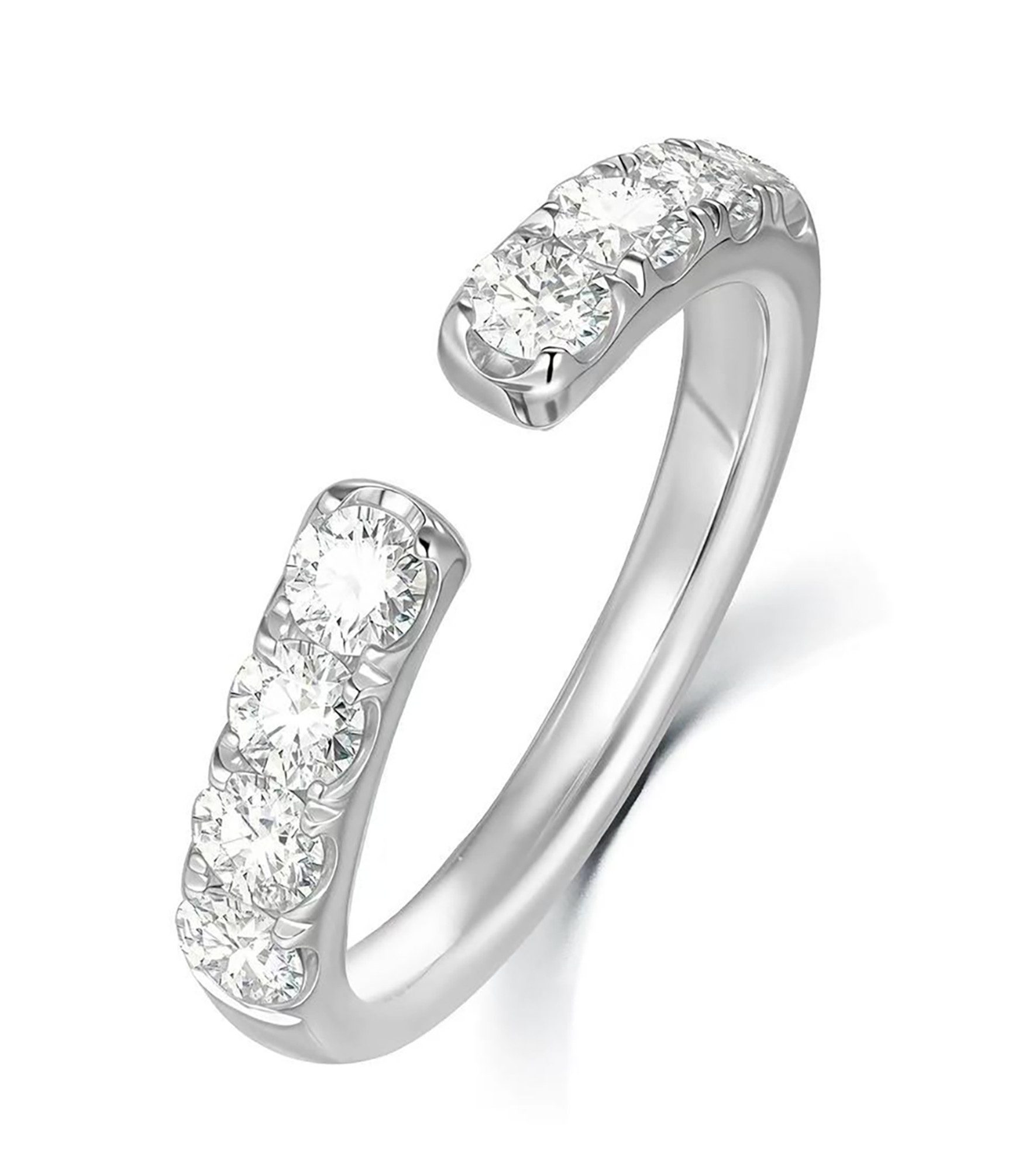 Jumpeak Diamantring Im Labor gezüchteter Diamant, D/E, VVS/VS,Damenring,offenes Design, Liebes geschenk für sie,Geschenk ideen für frau,Mama tochter geschenk