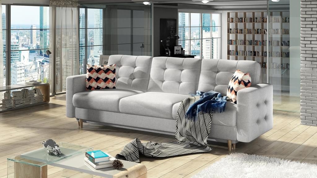 JVmoebel Sofa Klassische schwarze Couch mit Polyätherschaum-Polsterung, Made in Europa