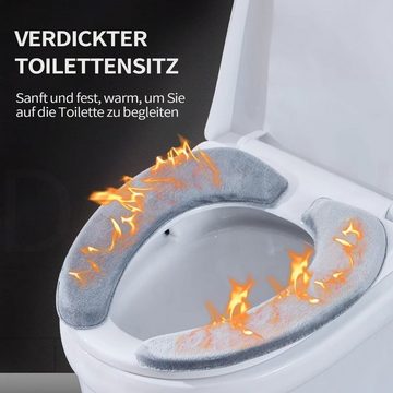 WC-Deckelbezug WC-Sitzbezug,4 PCS Toilettensitzbezug -Sitzwärmer Daisred, Flanell