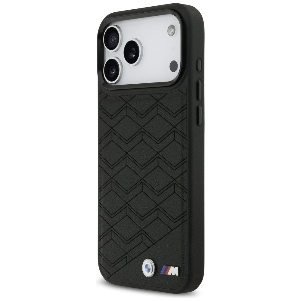 BMW Handyhülle MagSafe iPhone 17 Pro Max Kunstleder schwarz M Logo Metall 6,9 Zoll, Kantenschutz