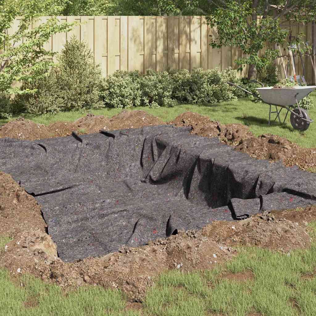 vidaXL Teichvlies, Teichvlies Grau 1 x 50 m Polyester und Baumwolle