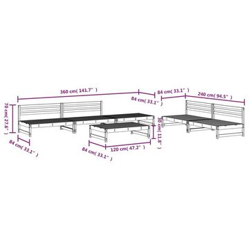 vidaXL Gartenlounge-Set 6-tlg. Garten-Lounge-Set Massivholz Douglasie, (6-tlg)