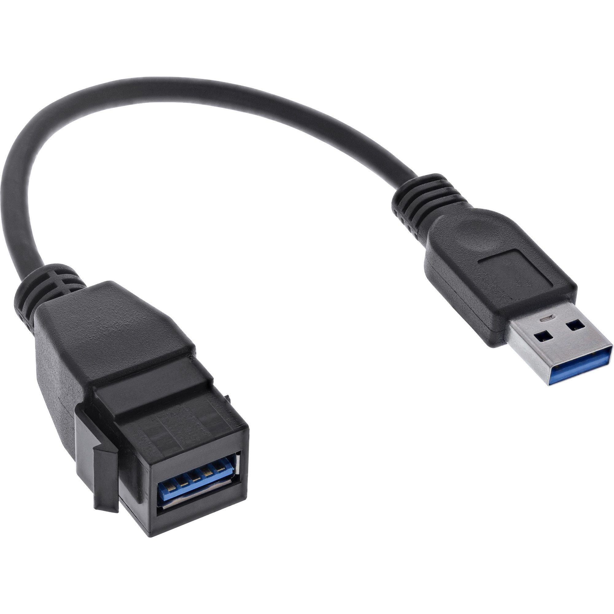 Kabelbinder InLine® USB 3.2 Gen1 Adapterkabel USB A Stecker / Keystone Buchse 02m