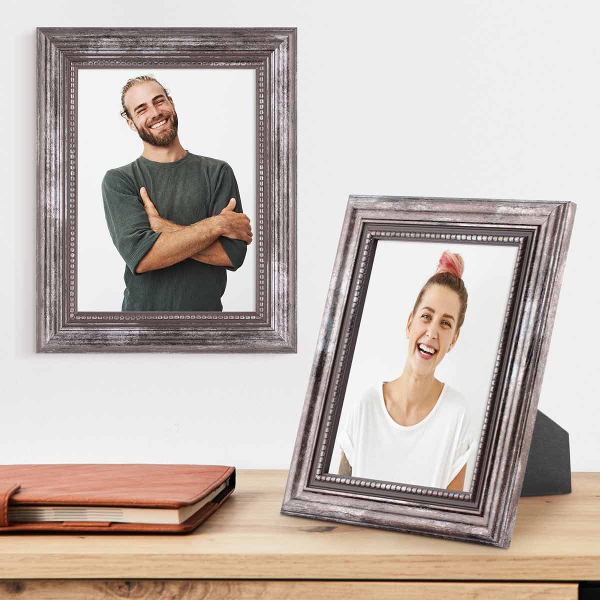 PHOTOLINI Bilderrahmen 2er Set Massivholz-Rahmen im günstig online kaufen