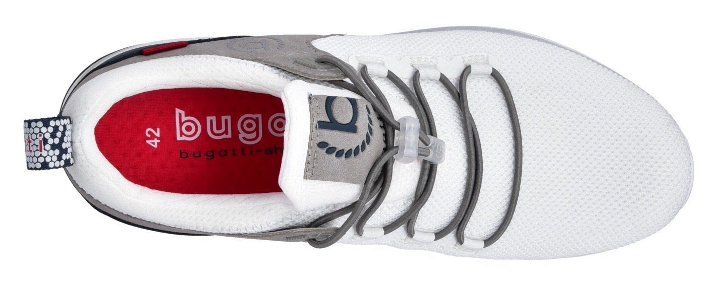 Slip-On bugatti Sneaker praktischem mit Schnellverschluss weiß