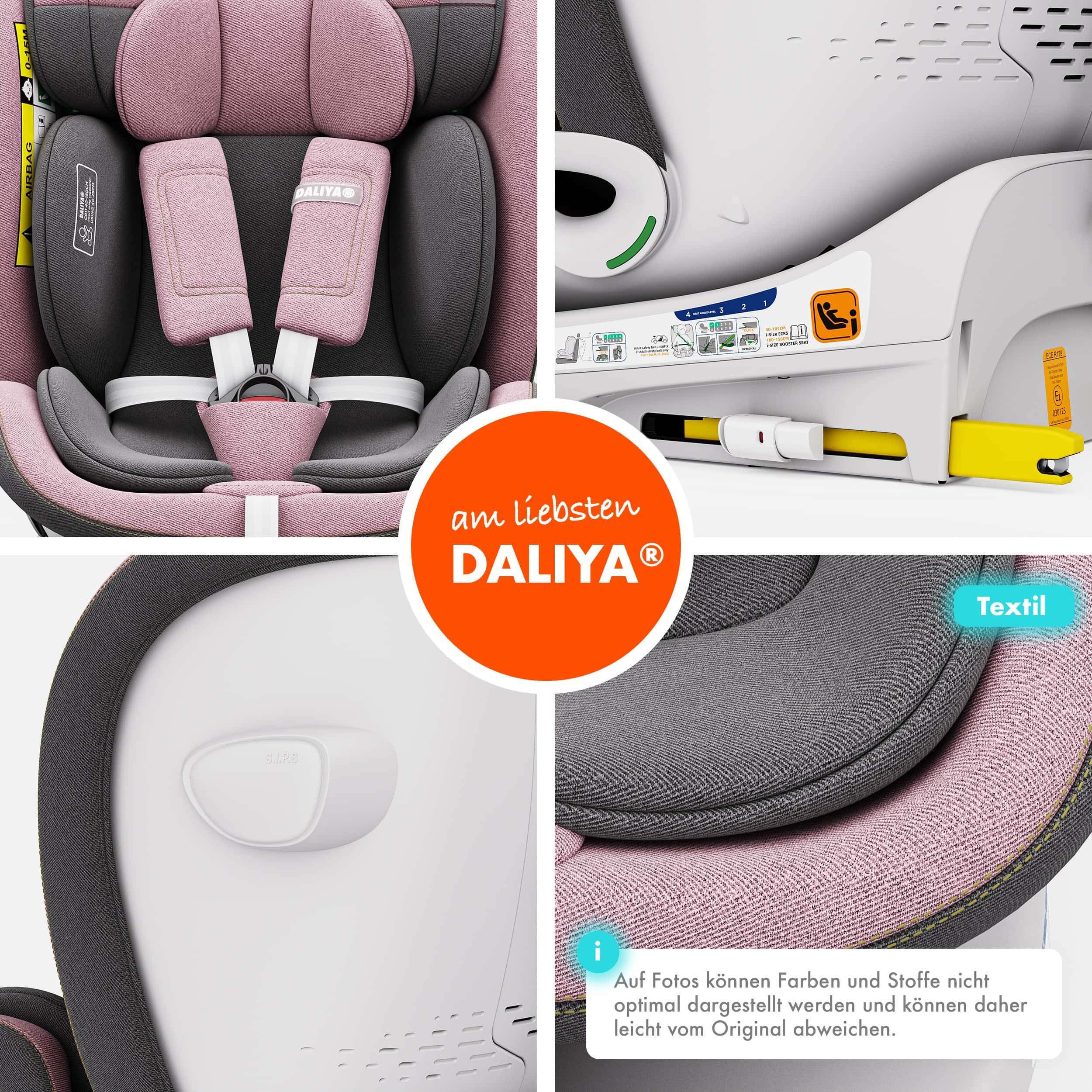 Daliya® Autokindersitz ROTAZIONE Kindersitz, Autositz, Kinderautositz, Babyschale, ab: ab Geburt, bis: bis 12 Jahre, ab: 40 cm, bis: 150 cm, 8-stufige Sitzneigungsverstellung, höhenverstellbare Kopfstütze