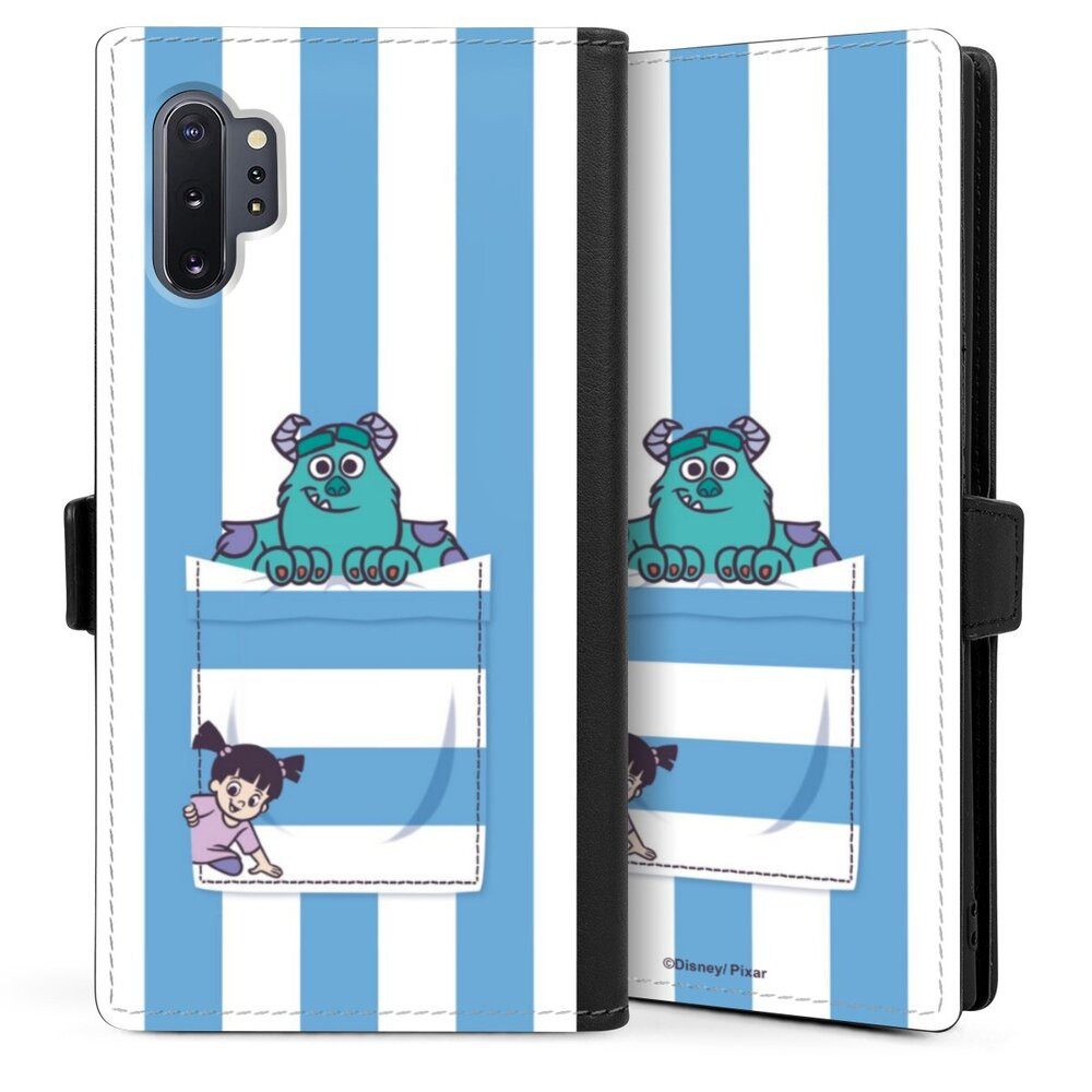 DeinDesign Handyhülle Disney Pixar Die Monster AG Fanartikel Monster AG Striped Pattern, Samsung Galaxy Note 10 Plus Hülle Handy Flip Case Wallet Cover