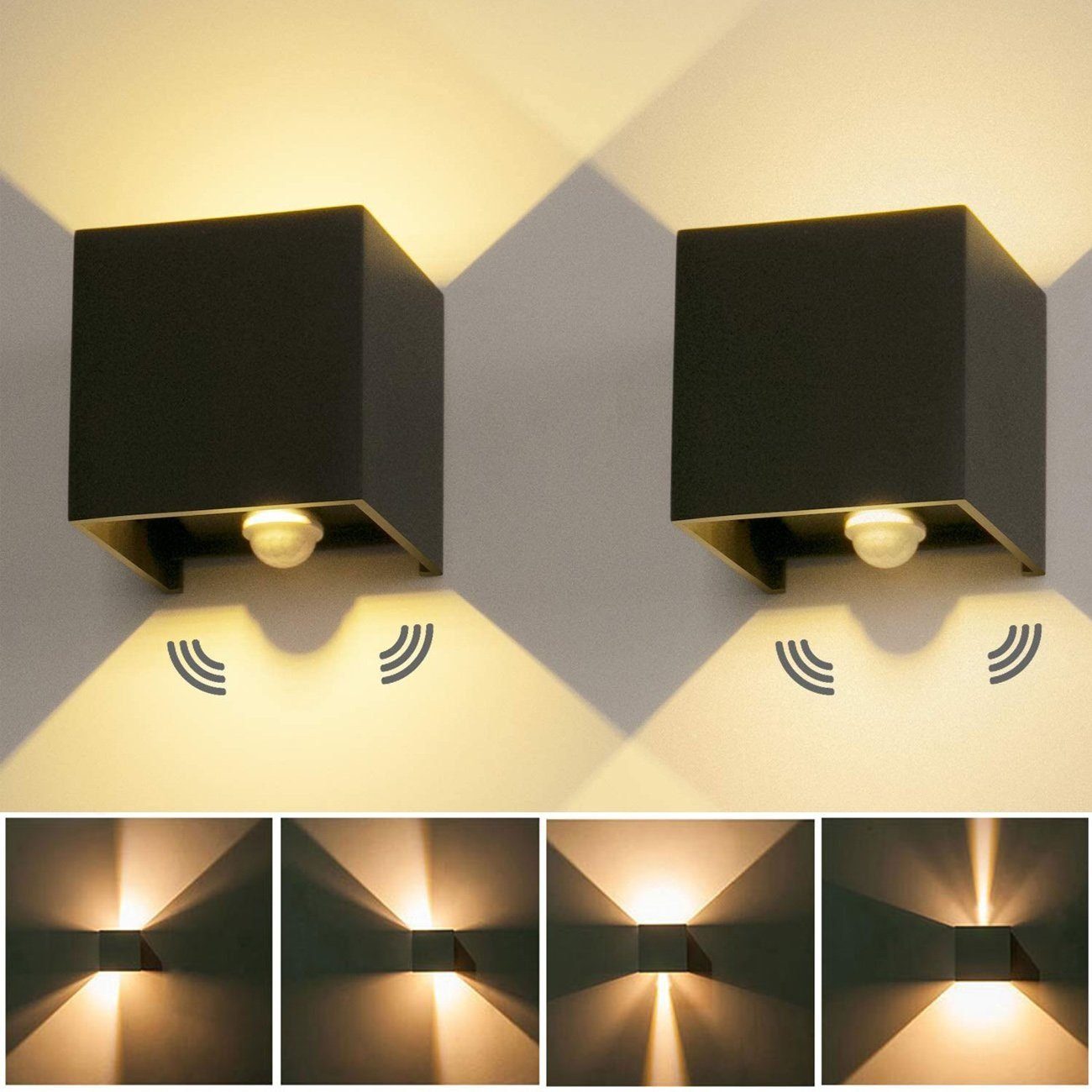 LETGOSPT Wandleuchte LED Wandleuchte Aussen 10W, günstig online kaufen