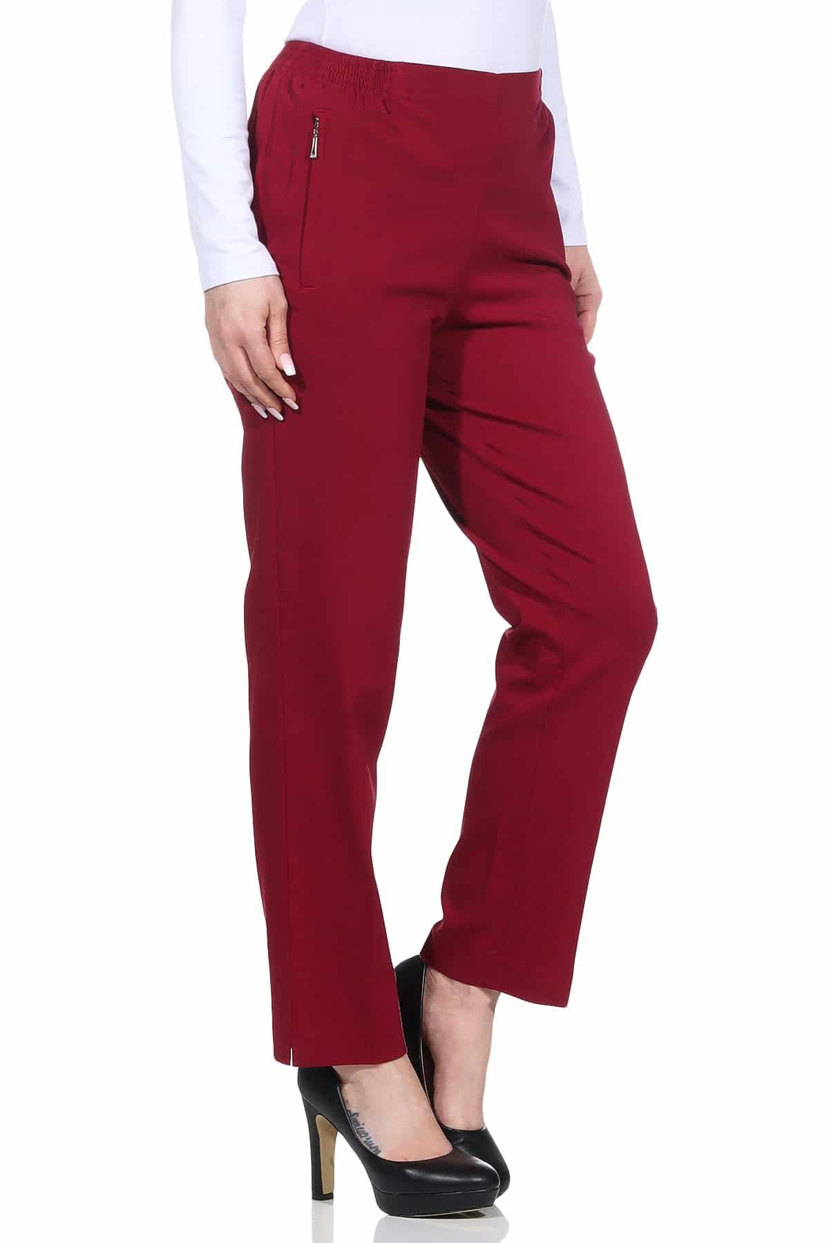 Alica Collection Schlupfhose Classic Freizeithose Damen Basics Businesshose mit Stretch - Kurzgröße Elastischer Gummibund seitlich und hinten, Basic, Klassisch