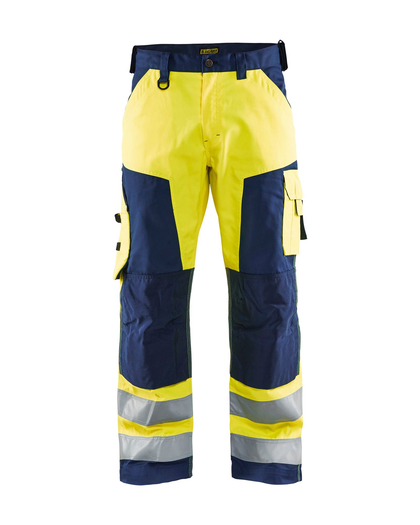 BLÅKLADER Arbeitsbundhose High Vis Arbeitshose ohne Nageltaschen (1-tlg) gelb/marineblau