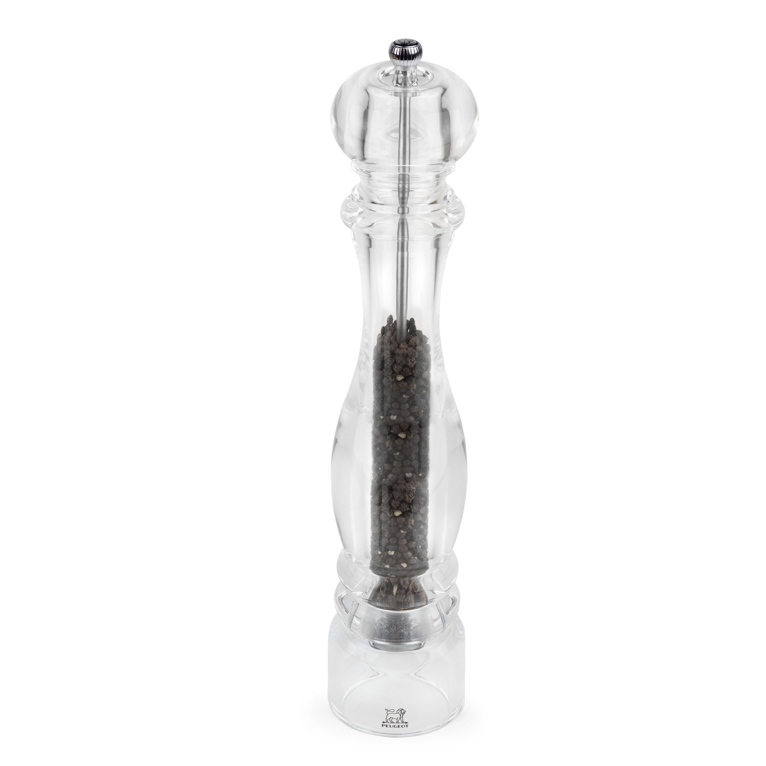 PEUGEOT Pfeffermühle NANCY 38cm Acryl Transparent Stahlmahlwerk Gewürz Manuell Manuell