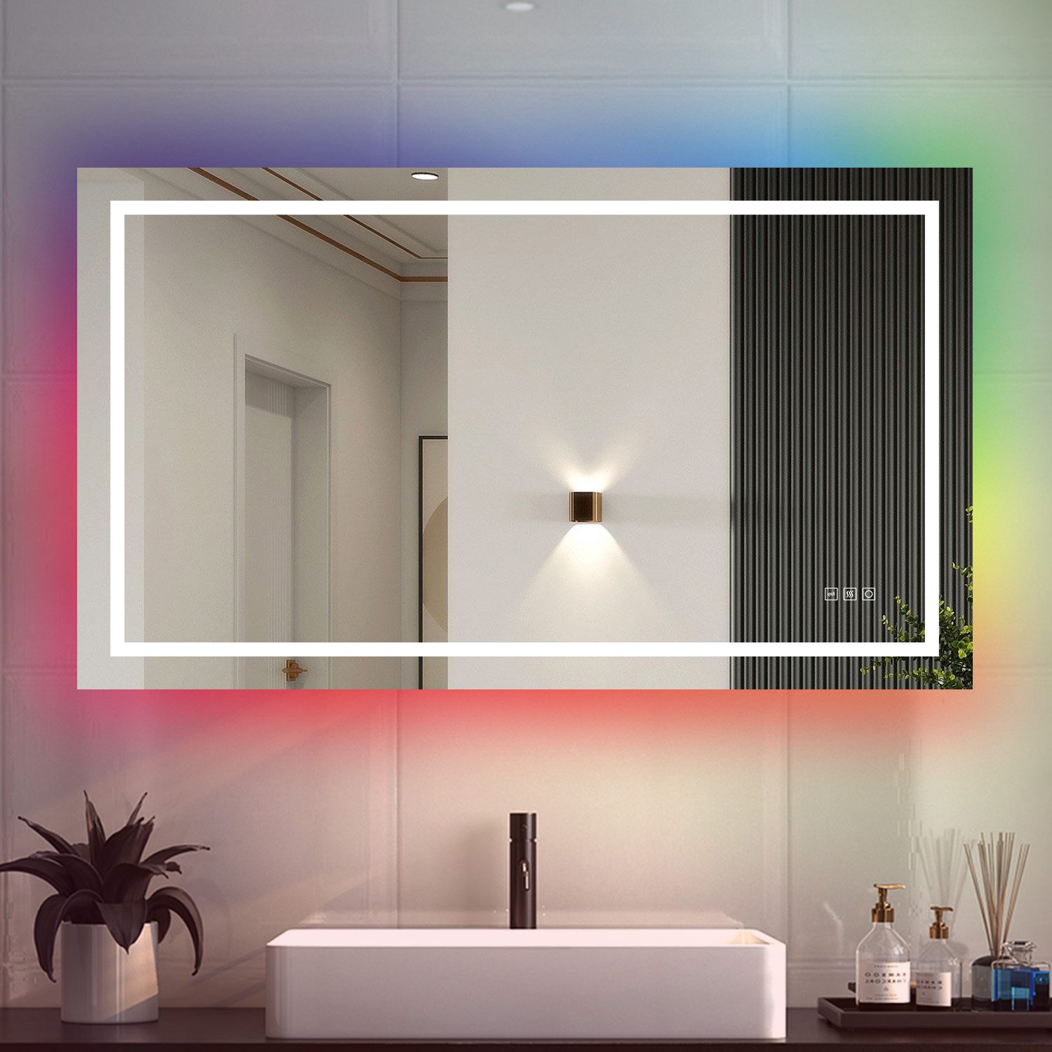 duschspa Badspiegel 50-160 cm Touch LED Spiegel, Beschlagfrei