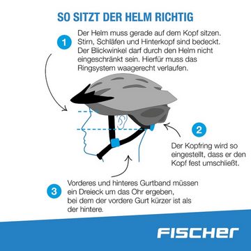 FISCHER Fahrrad Fahrradhelm Fahrradhelm Sportiv S / M einstellbar Weiß/Blau, Radhelm Fahrrad Helm auch für MTB oder Sport-Helm