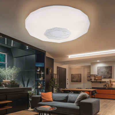 Globo LED Deckenleuchte, LED-Leuchtmittel fest verbaut, Neutralweiß, Deckenlampe Deckenleuchte Wohnzimmerlampe neutralweiß LED