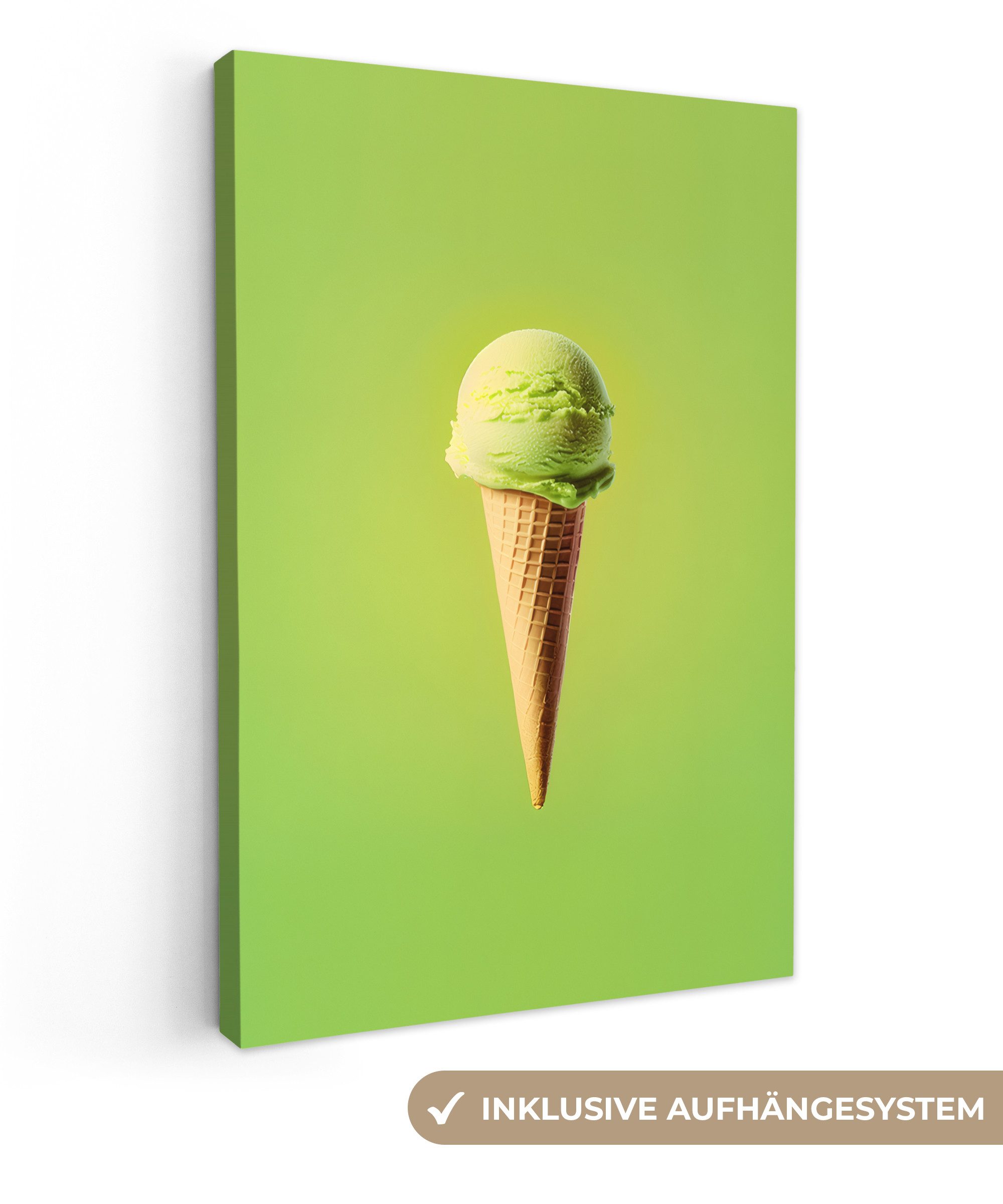 OneMillionCanvasses® Leinwandbild Horn - Schaufel Eiscreme günstig online kaufen
