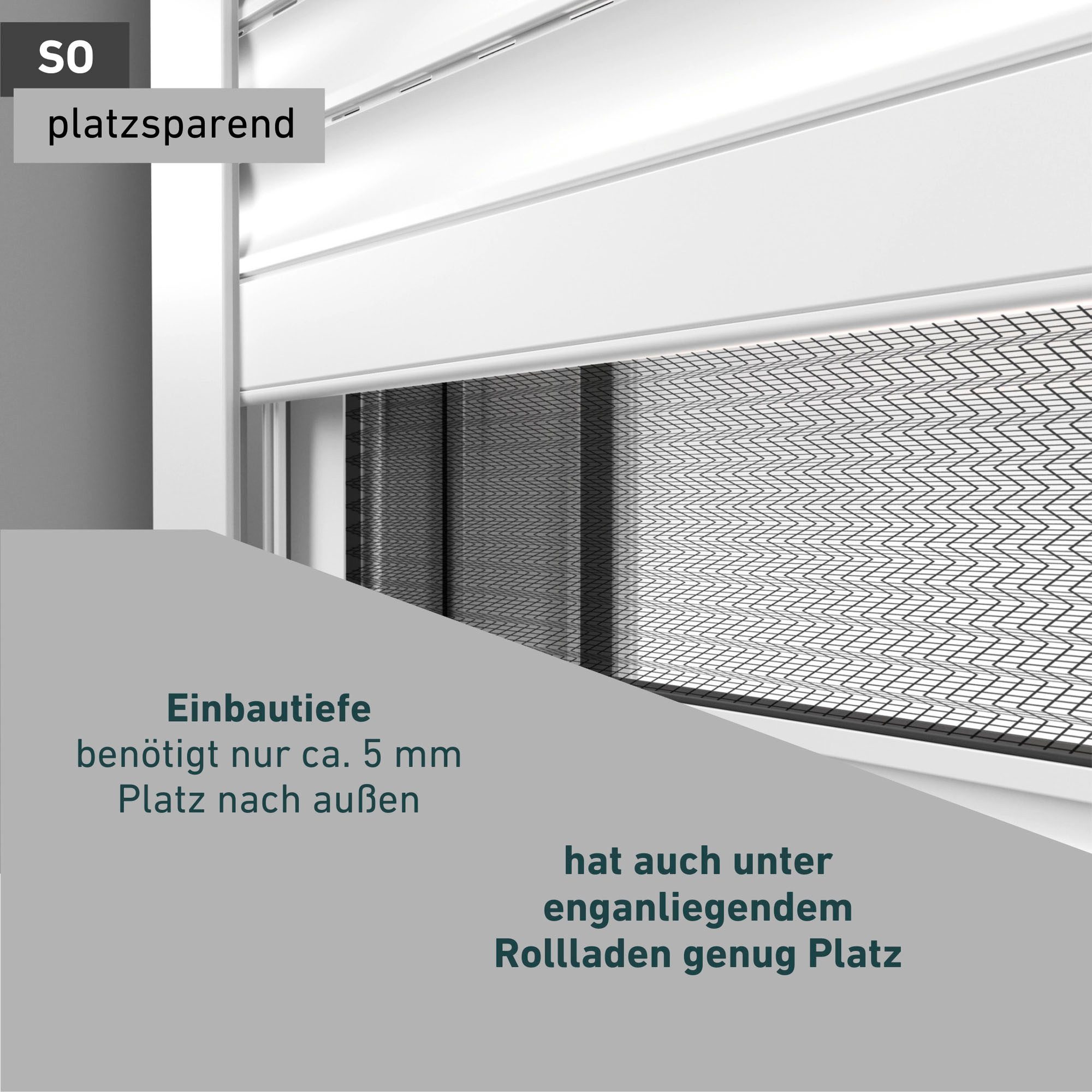 Windhager Insektenschutzplissee Ultra Flat für Fenster, Fliegengitter ohne Bohren, halbtransparent, ohne Bohren, verspannt, Moskitonetz Plissee 130 x 150 cm, er – Bild 5 von 5