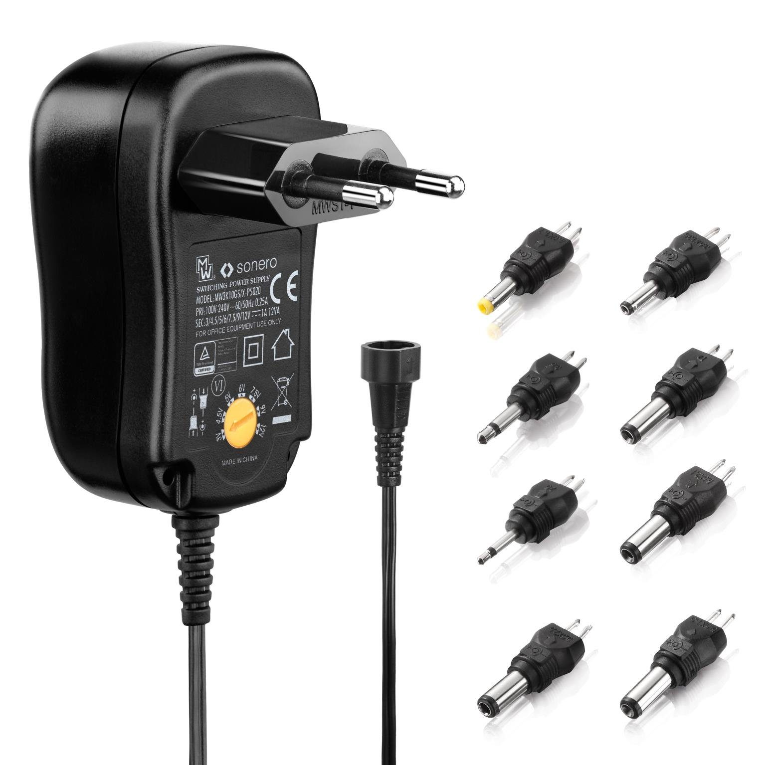sonero Sonero X-PS020 - Universal Stecker Netzteil (3V - 12V Drehschalter) Universal-Netzteil
