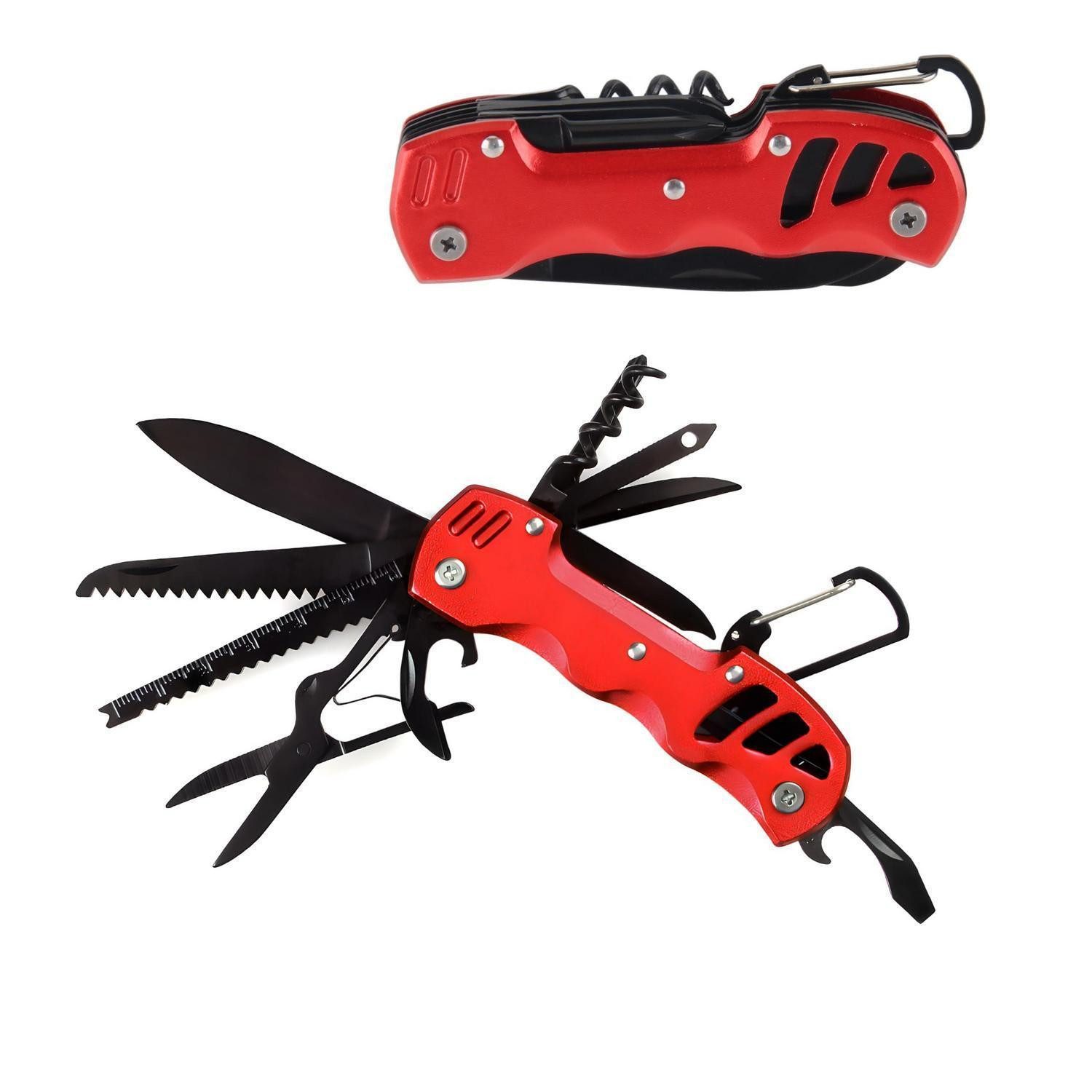 LuxusKollektion Multitool Multitool Taschenmesser 12in1 Rot